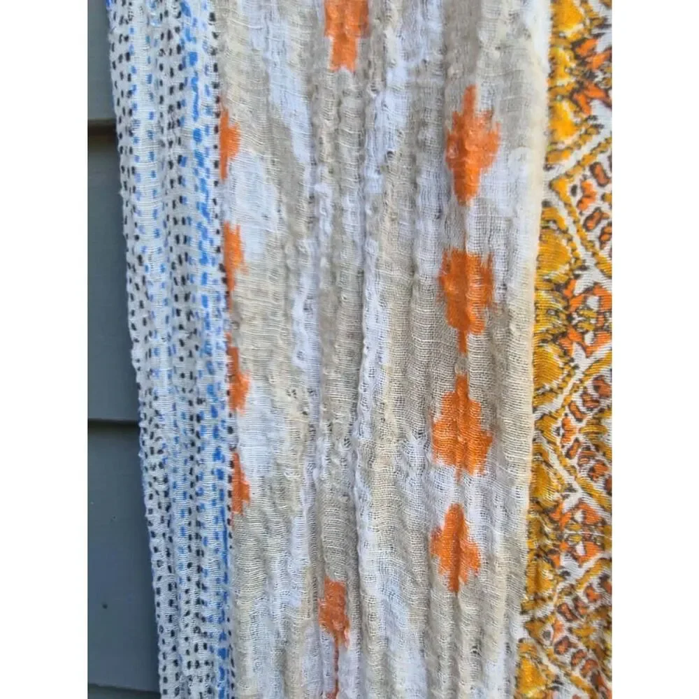 Gold White Boho Scarf